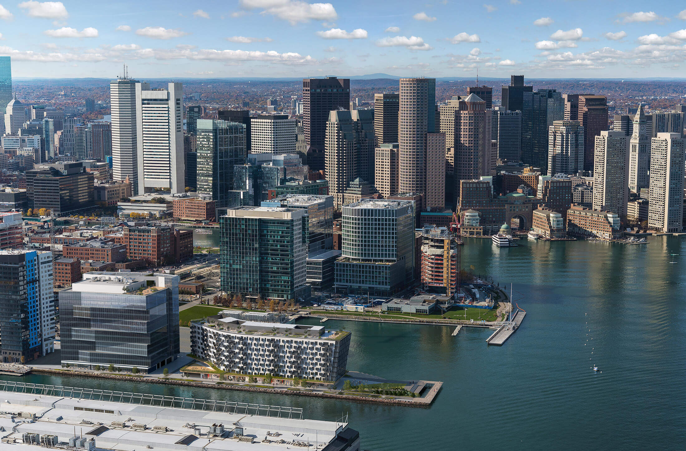Boston's PIER 4 Aerial Photo by Tishman Speyer with Building Removal